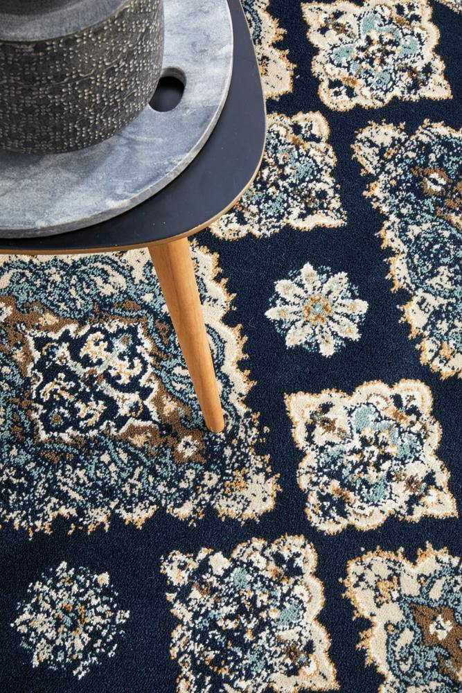 Oxford Mayfair Timeline Navy Rug - Cozy Rugs Australia