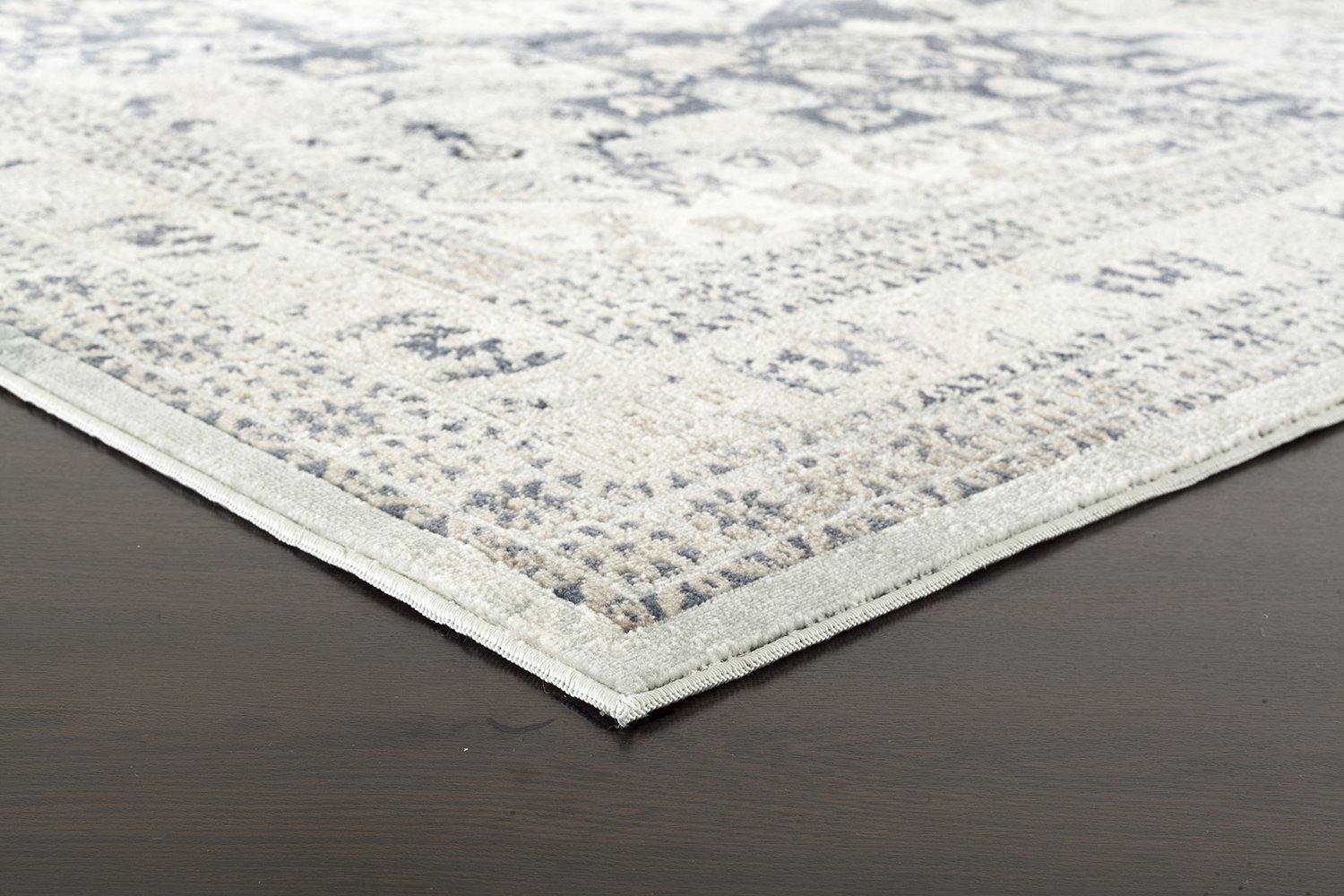 Providence Esquire Brushed Traditional Blue Rug - Cozy Rugs Australia