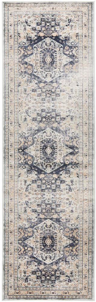 Providence Esquire Brushed Traditional Blue Rug - Cozy Rugs Australia