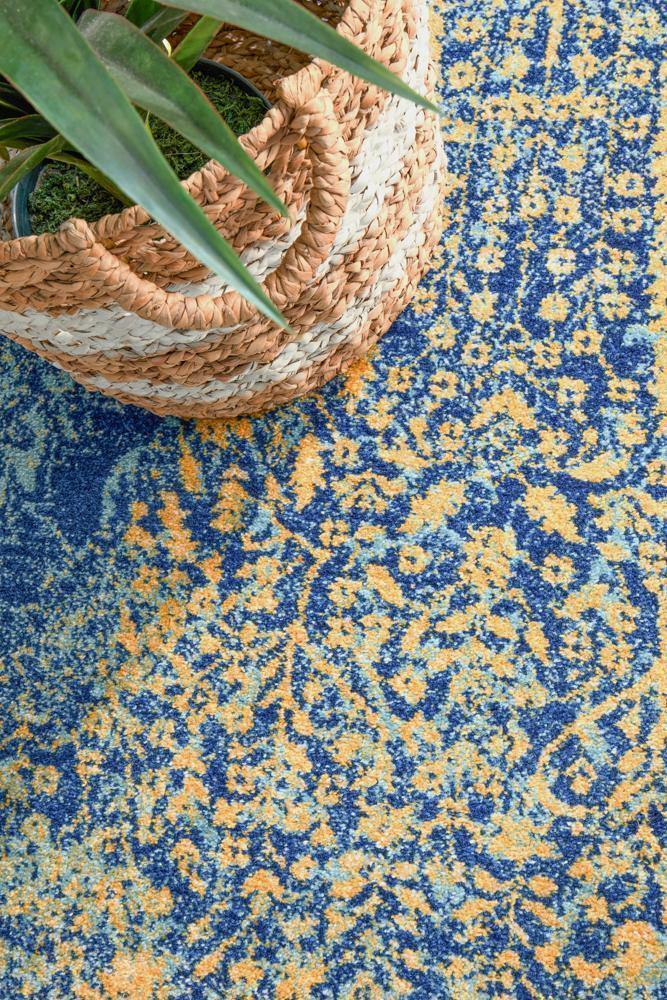 Radiance 411 Royal Blue Runner Rug - Cozy Rugs Australia