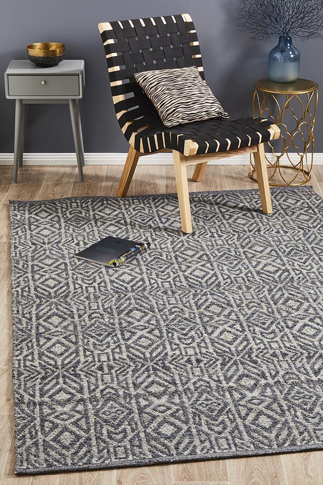 Relic Sammy Graphite Cobolt Rug - Cozy Rugs Australia