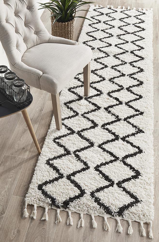 Saffron 11 White Runner Rug - Cozy Rugs Australia