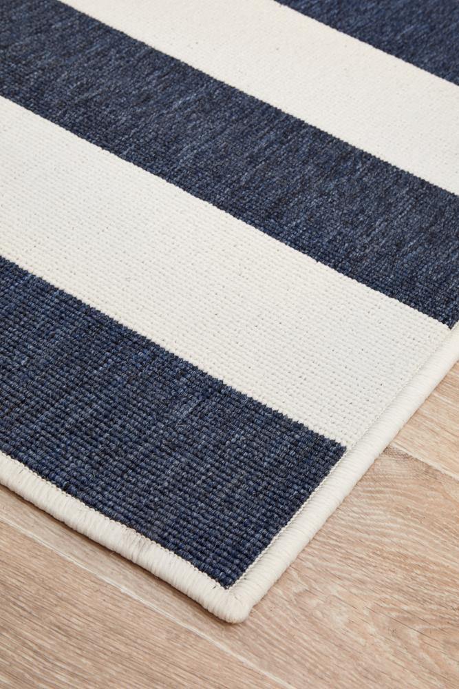 Seaside 4444 Navy White Rug - Cozy Rugs Australia