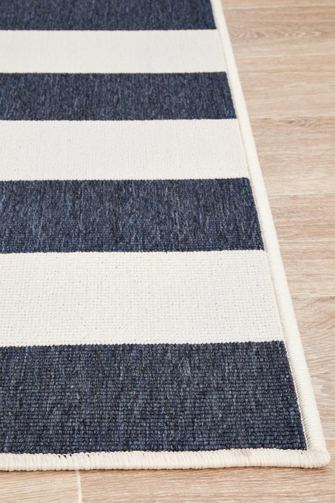 Seaside 4444 Navy White Rug - Cozy Rugs Australia