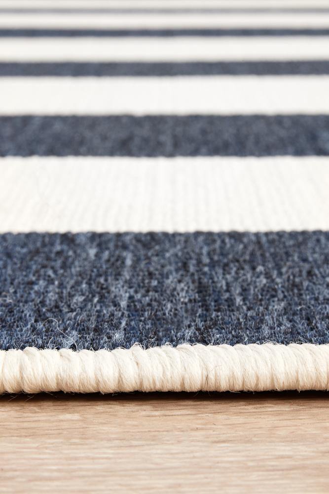 Seaside 4444 Navy White Rug - Cozy Rugs Australia