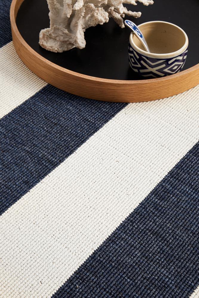 Seaside 4444 Navy White Rug - Cozy Rugs Australia
