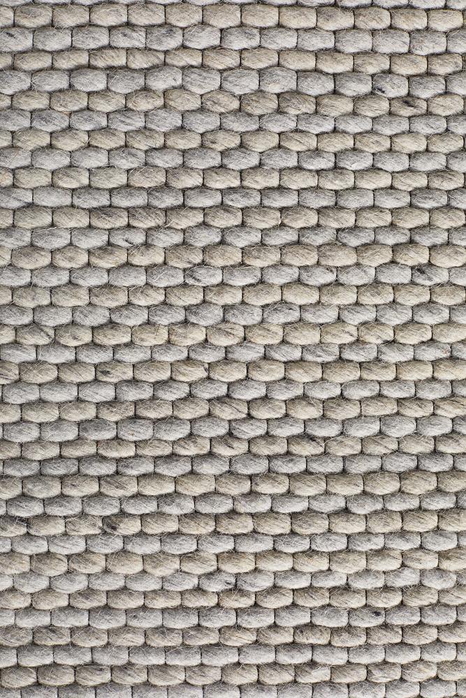 Studio Oskar Felted Wool Striped Rug Grey - Cozy Rugs Australia