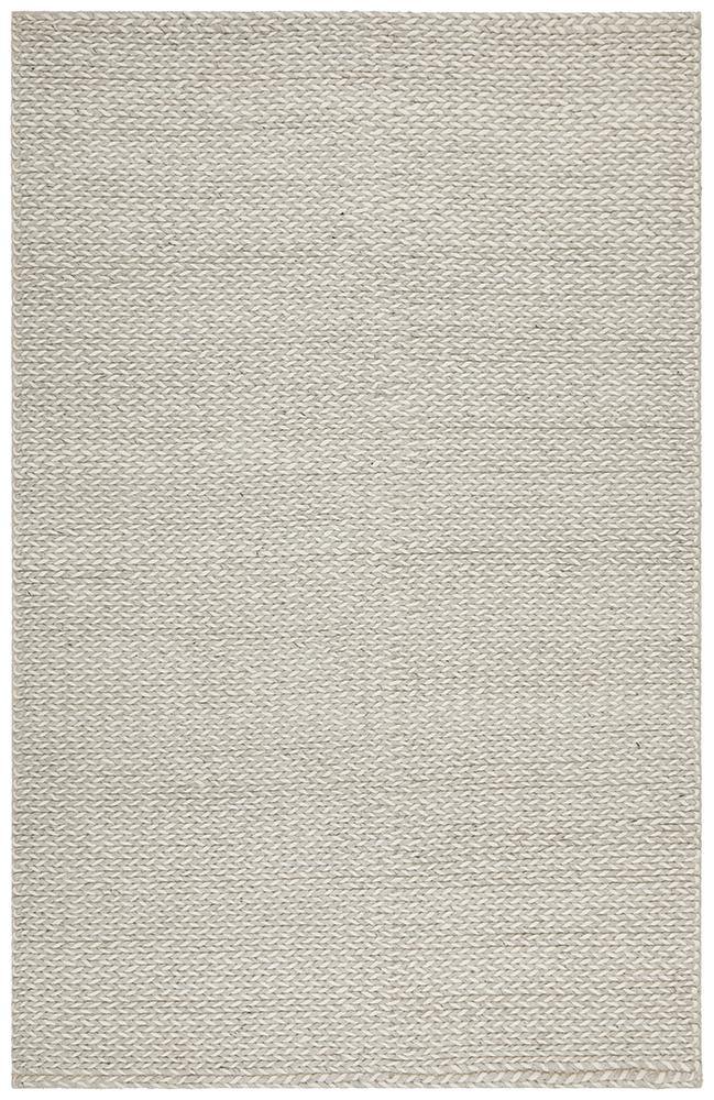 Studio Helena Woven Wool Rug Grey White - Cozy Rugs Australia