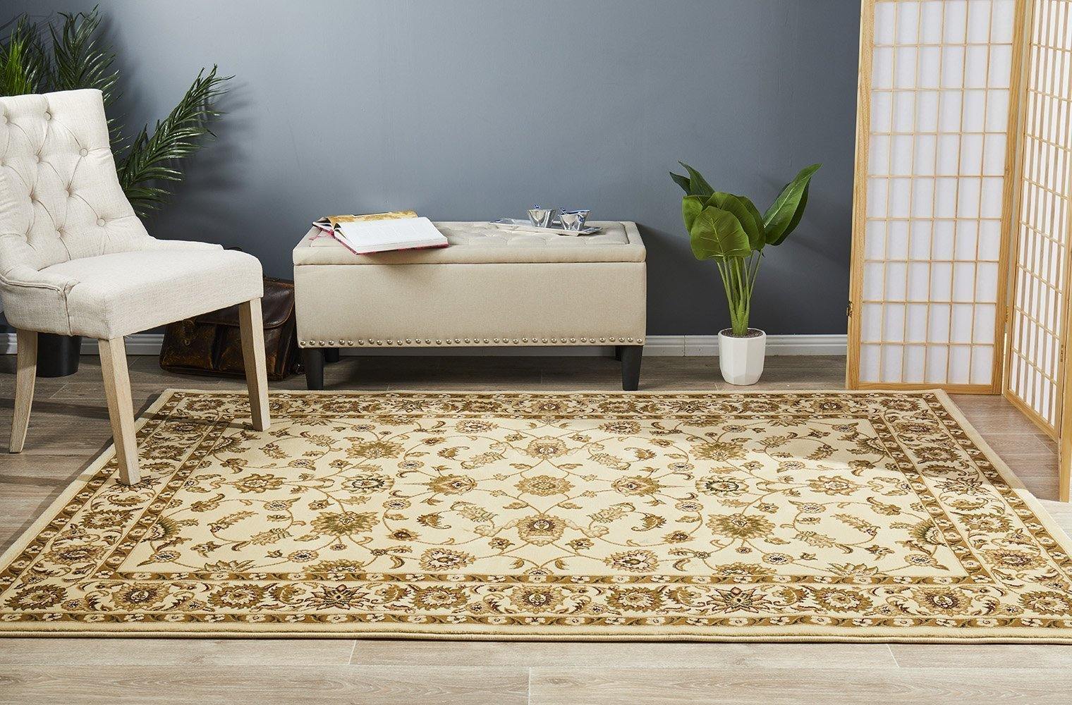 Sydney Collection Classic Rug Ivory with Ivory Border - Cozy Rugs Australia