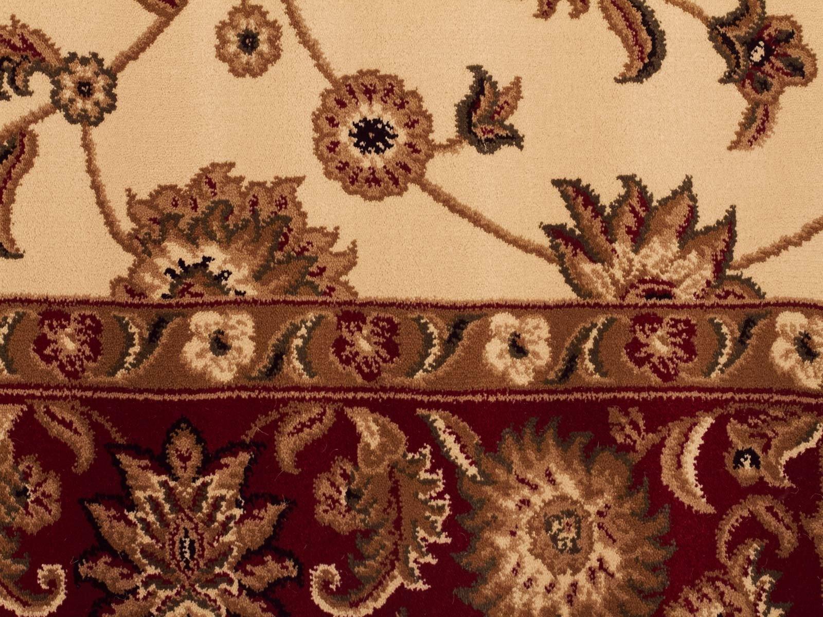 Sydney Classic Runner Ivory with Red Border Runner Rug - Cozy Rugs Australia