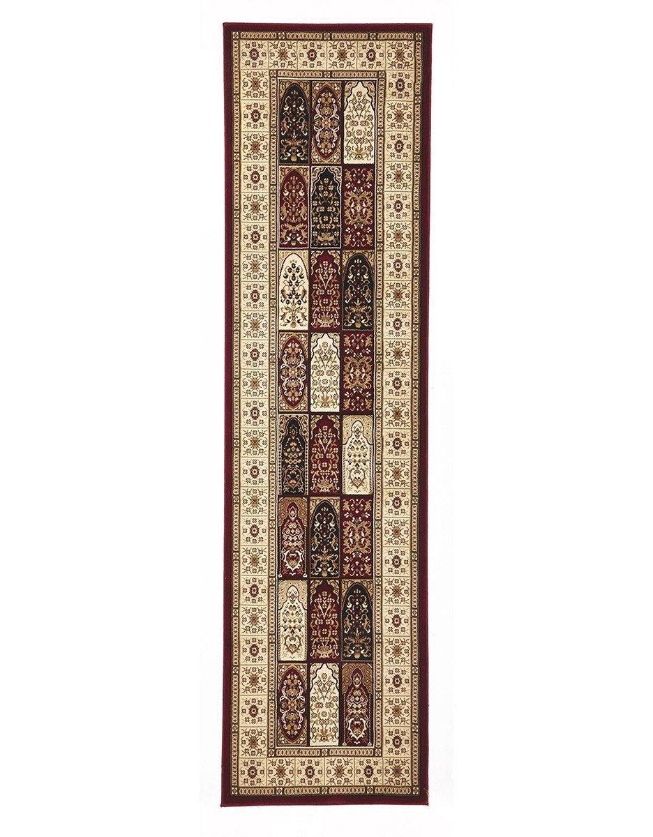 Sydney Collection Traditional Panel Pattern Rug Burgundy - Cozy Rugs Australia
