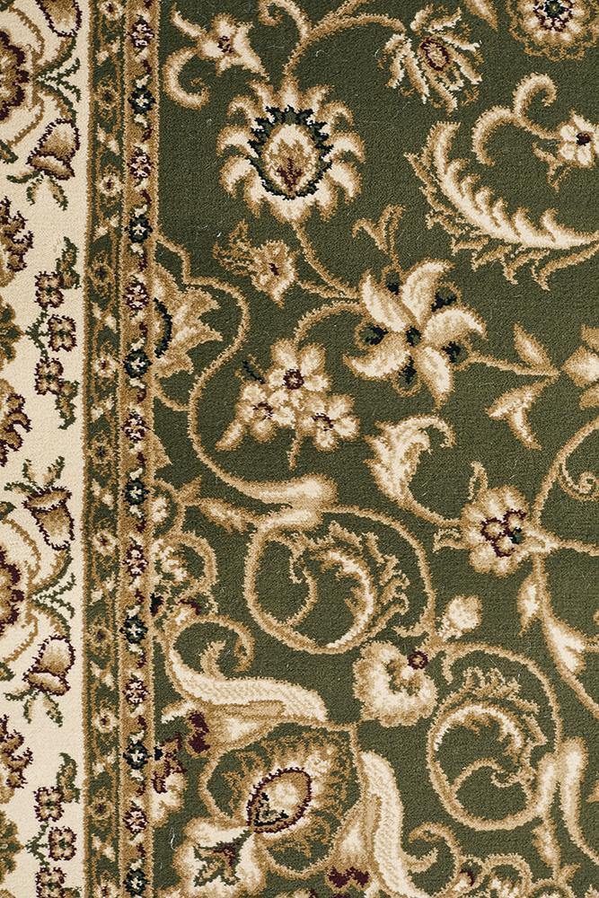 Sydney Collection Medallion Rug Green with Ivory Border - Cozy Rugs Australia