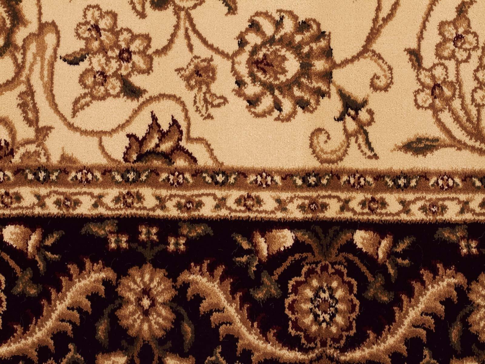 Sydney Medallion Runner Ivory with Black Border Runner Rug - Cozy Rugs Australia