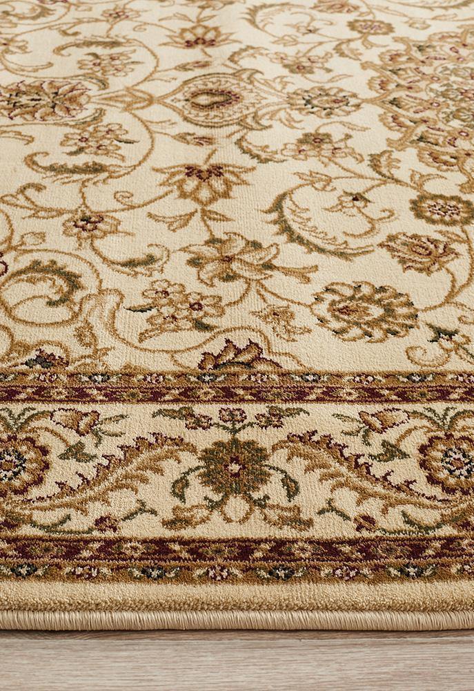 Sydney Collection Medallion Rug Ivory with Ivory Border - Cozy Rugs Australia