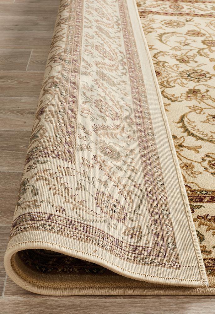 Sydney Collection Medallion Rug Ivory with Ivory Border - Cozy Rugs Australia