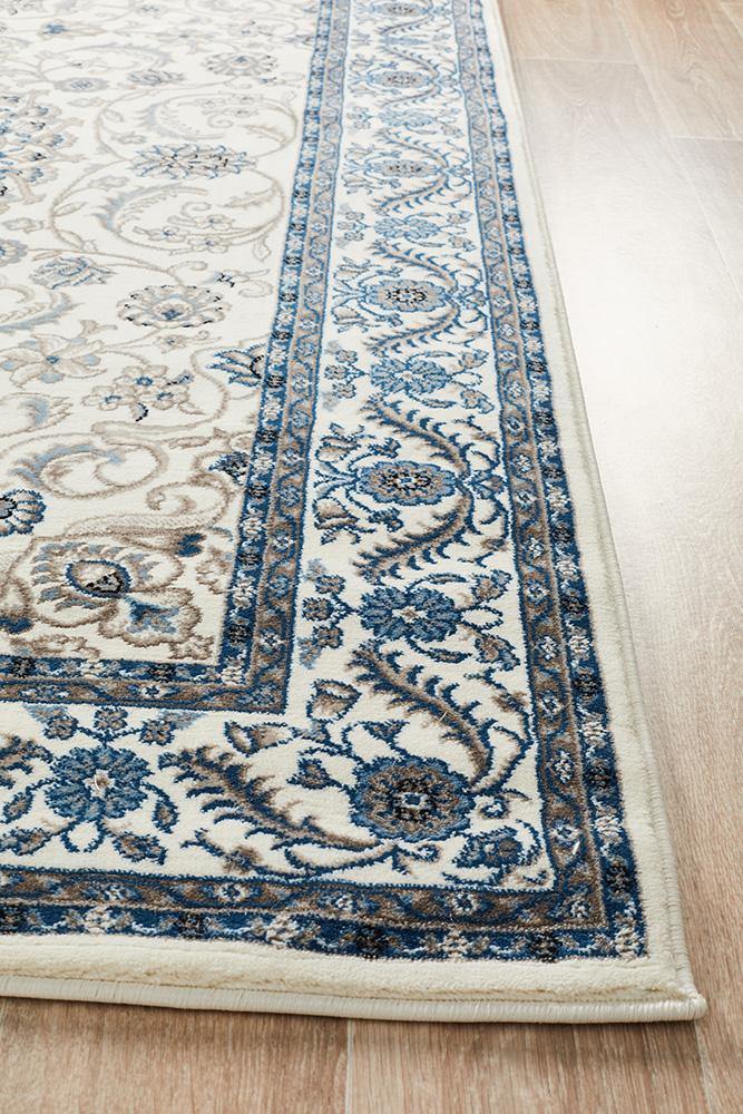 Sydney Collection Medallion Rug White with White Border - Cozy Rugs Australia