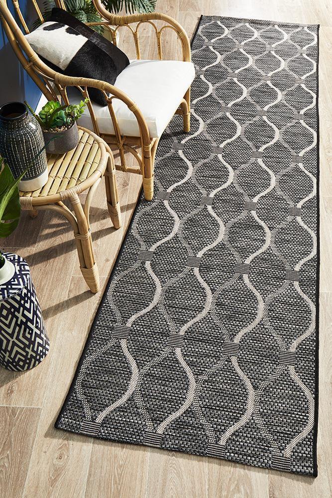 Rug Culture Terrace 5501 Black Runner Rug - Cozy Rugs Australia