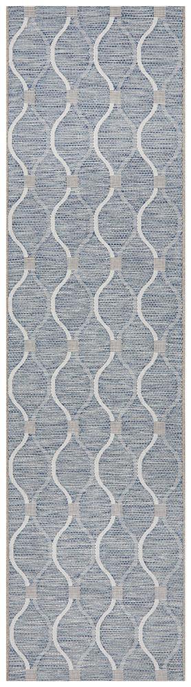 Rug Culture Terrace 5501 Blue Runner Rug - Cozy Rugs Australia