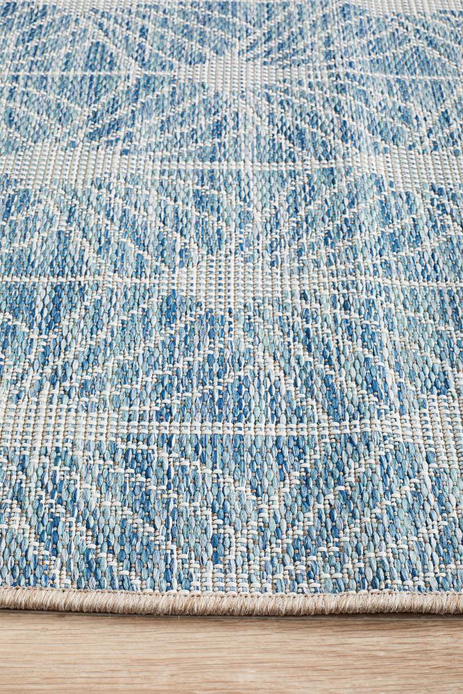 Rug Culture Terrace 5502 Blue Runner Rug - Cozy Rugs Australia