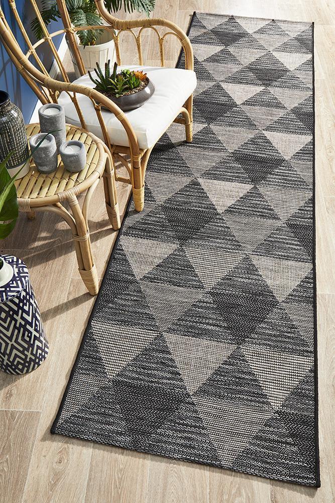 Rug Culture Terrace 5503 Black Runner Rug - Cozy Rugs Australia