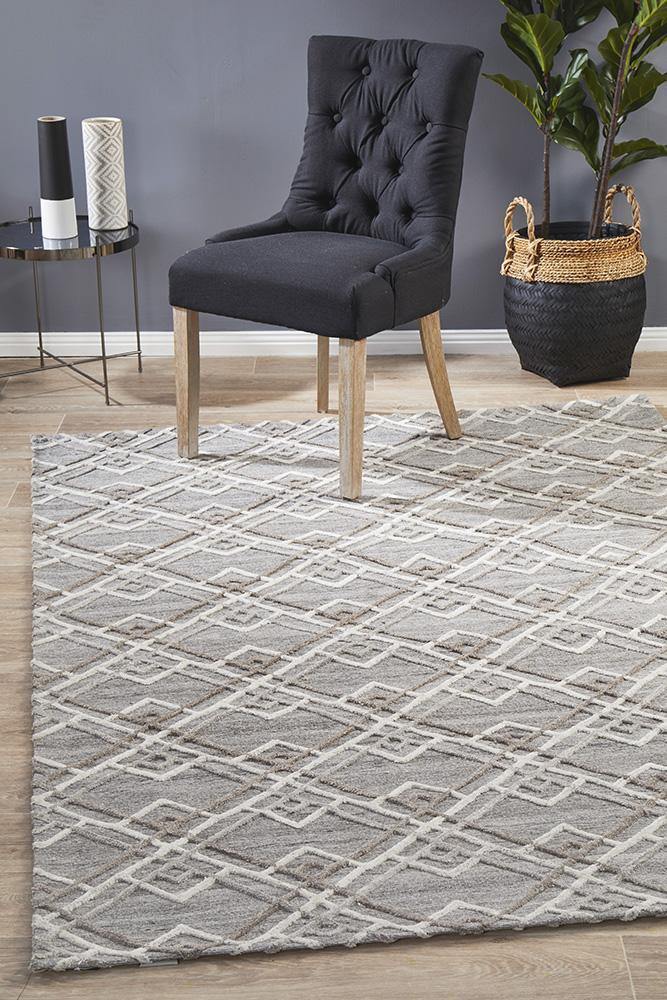 Visions Winter Silver Stream Modern Rug - Cozy Rugs Australia