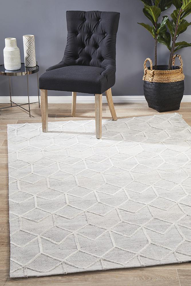 Visions Winter Grey Brush Modern Rug - Cozy Rugs Australia