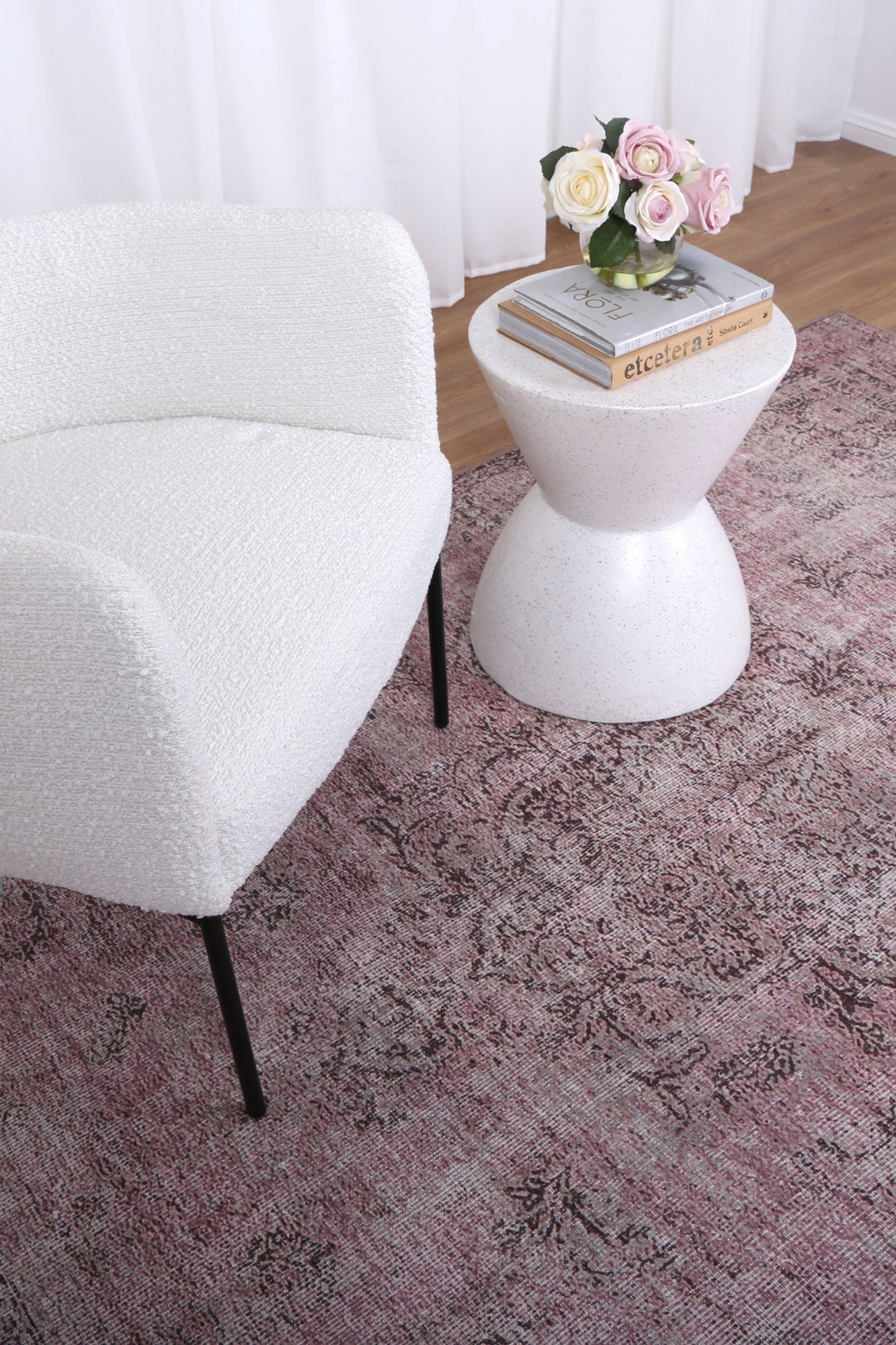 Germain Rose Rug in hall