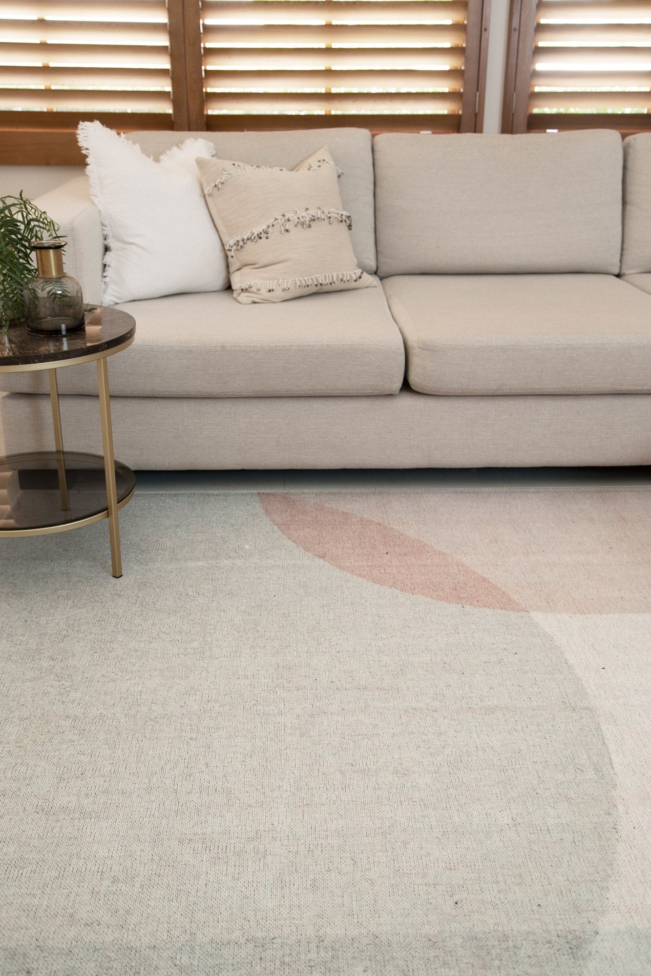 Archie Pastel Multi Area Rug on living room