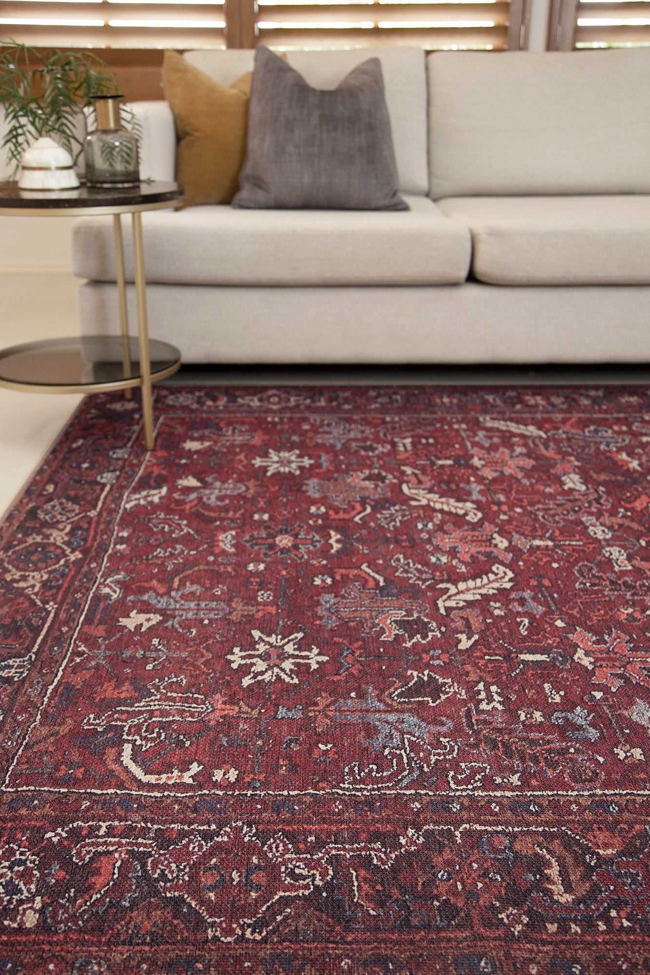 Parisa Red Persian Area Rug on floor