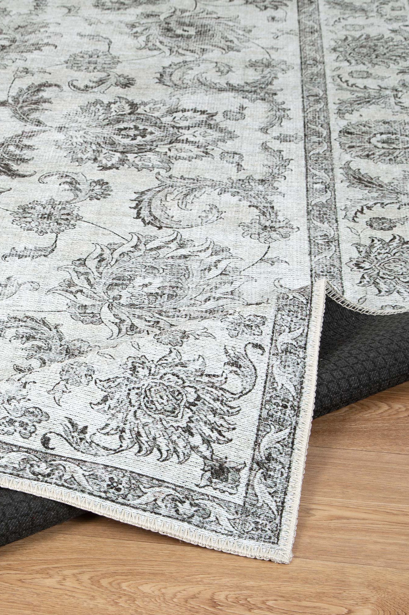 Victoria Grey Vintage Area Rug folded