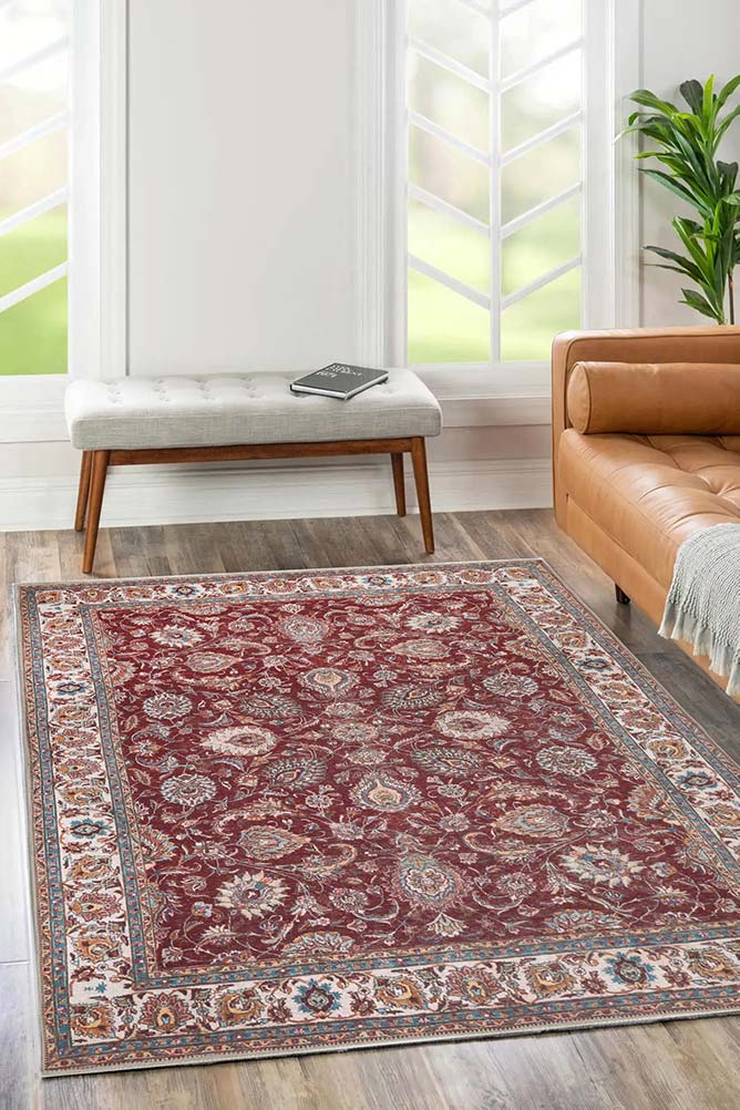 Shiraz Persian Red Area Rug front facing