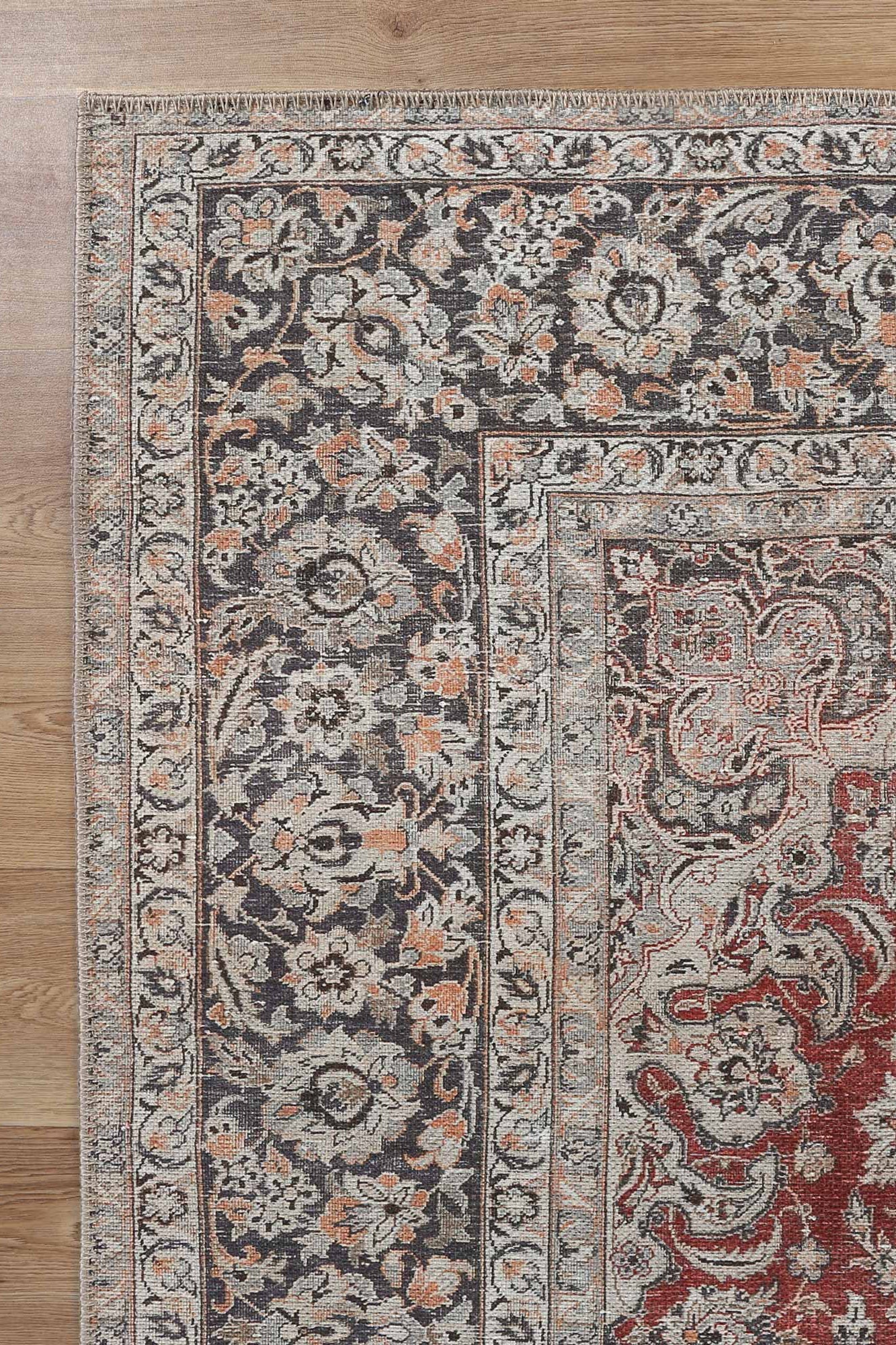 Regency Antique Red Area Rug two side facing