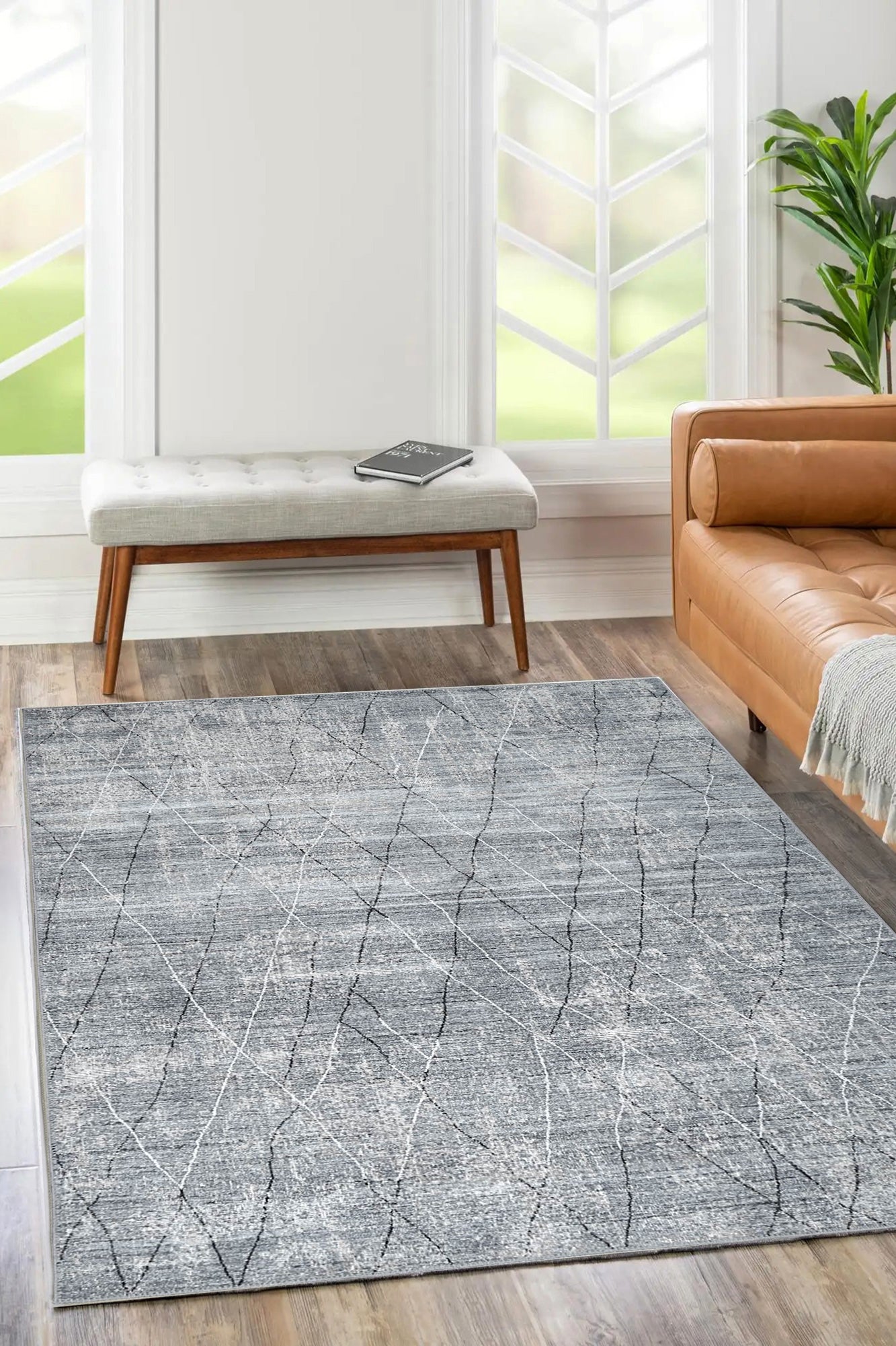 Jasper Grey Area Rug front facing