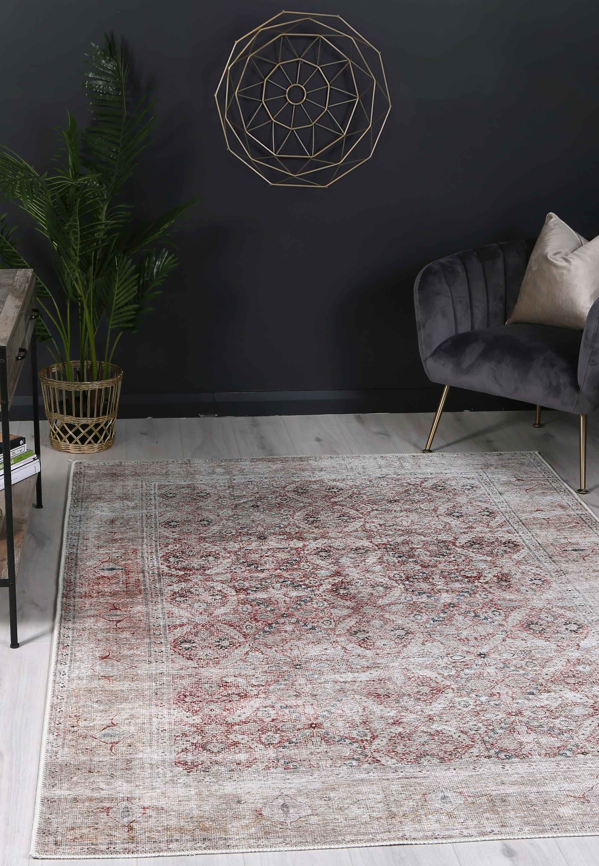 Distressed Vintage Levent Area Rug in room