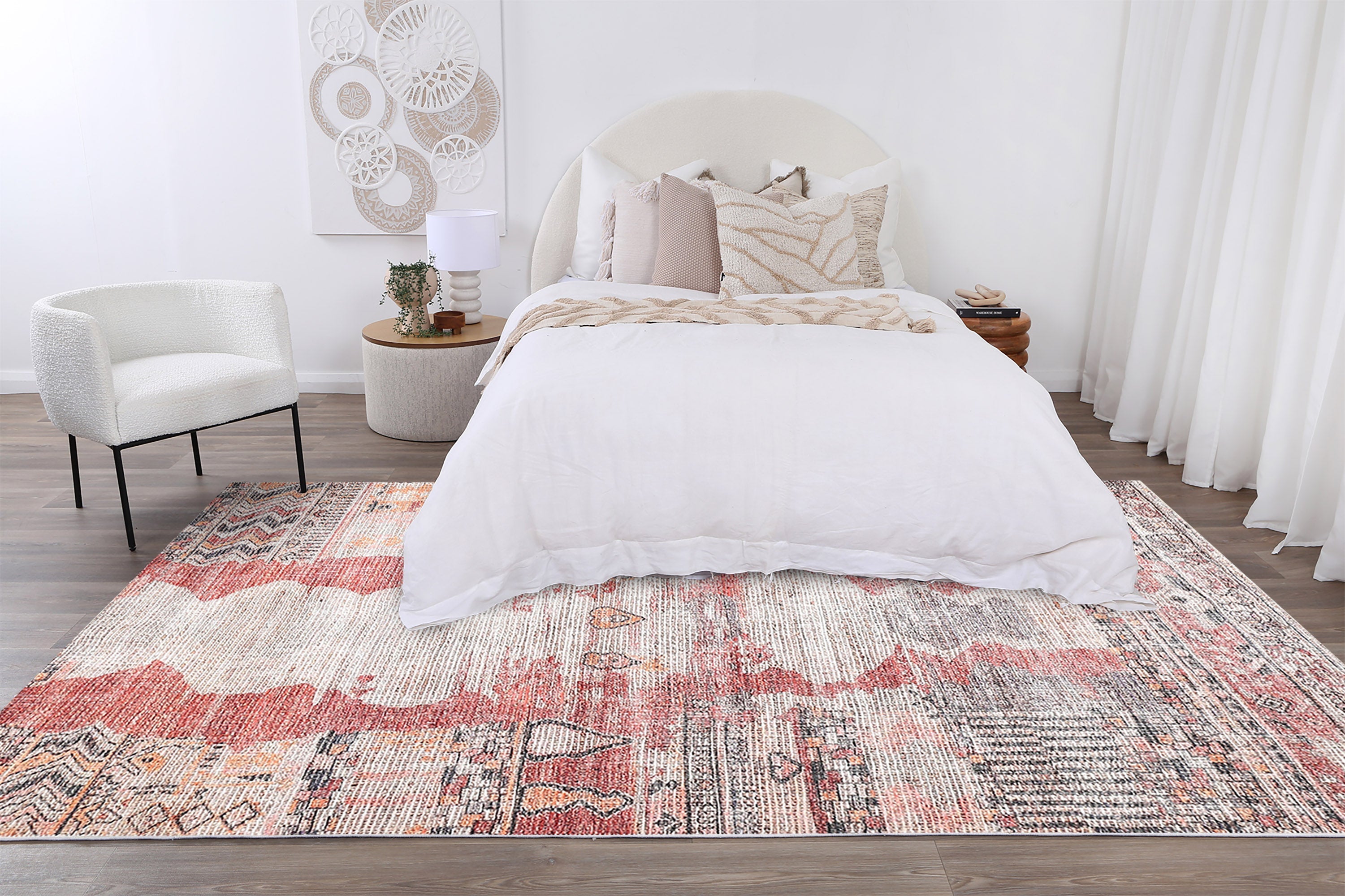 Amira Moroccan Dusk Rug in bedroom