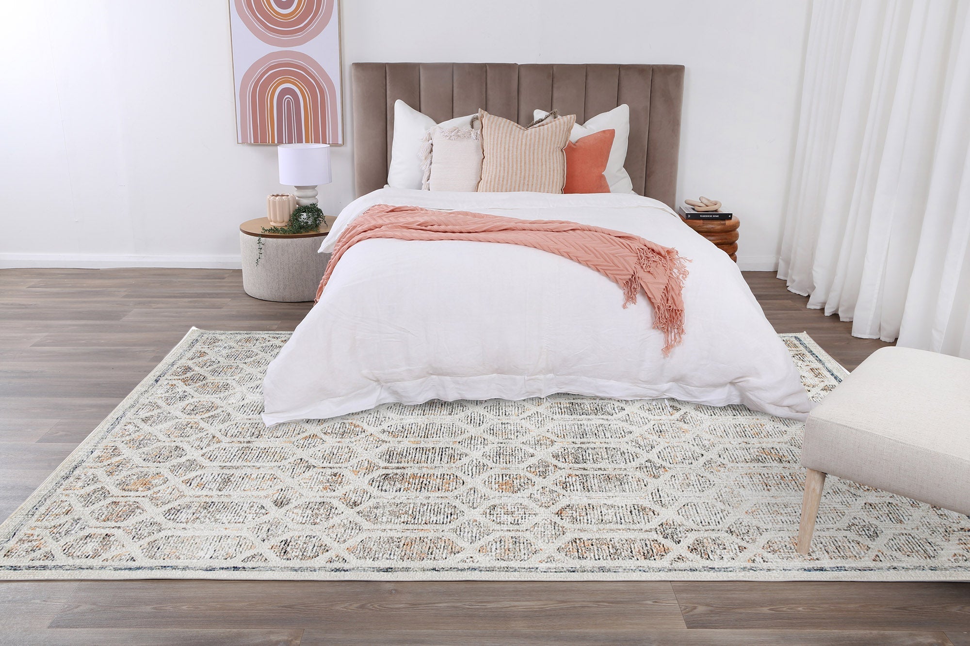 Chantilly Lace Multi Rug in bedroom