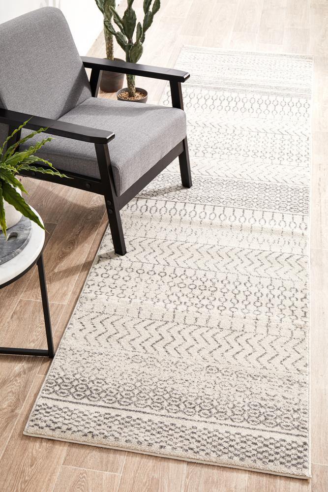 Chrome Harper Silver Runner Rug - Cozy Rugs Australia