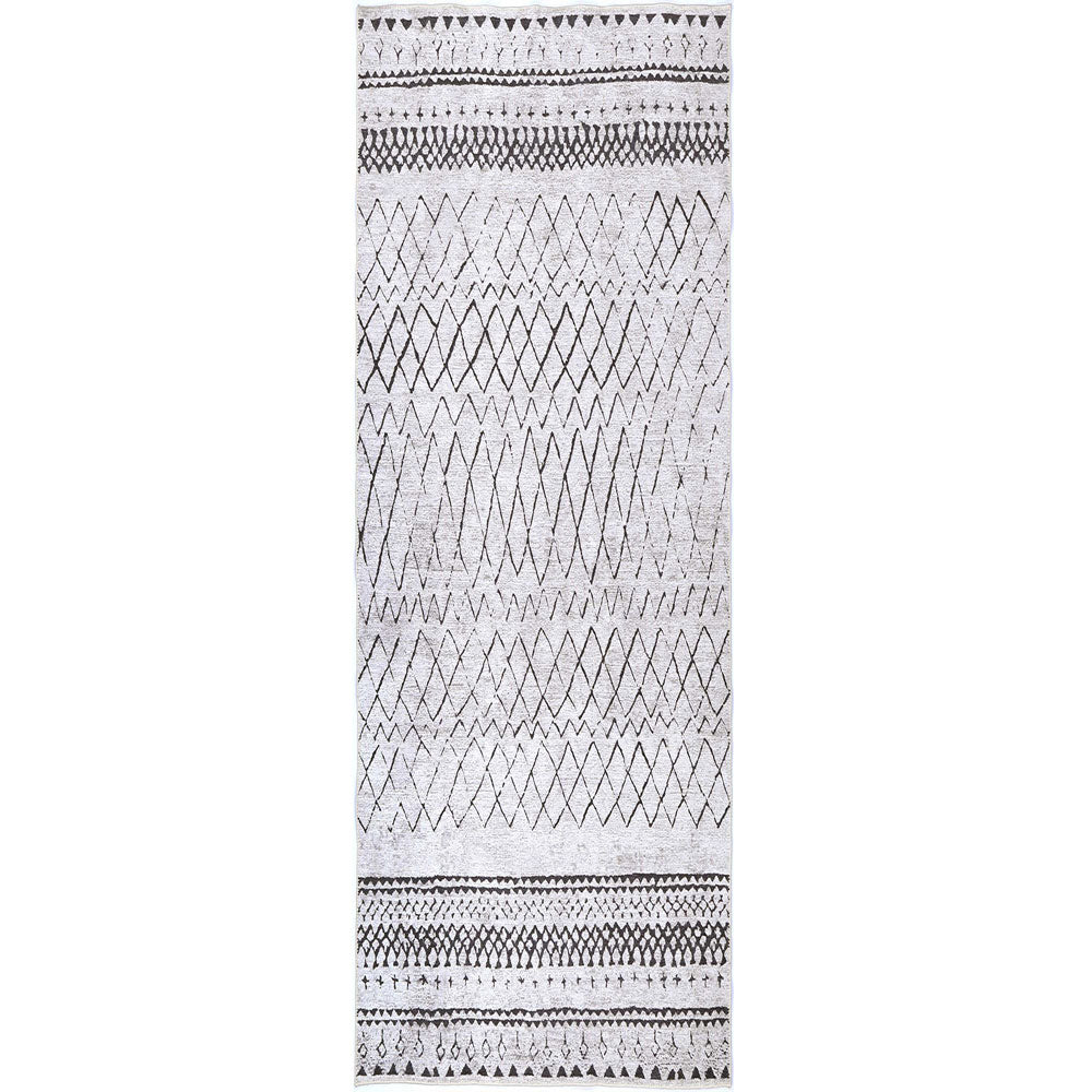 Alma Scandi Moroccan in Silver : Runner Rug