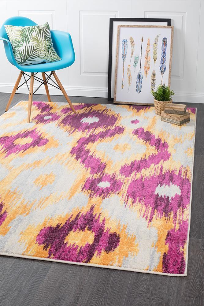 Dimensions Divinity Burst Aubergine Modern Rug - Cozy Rugs Australia
