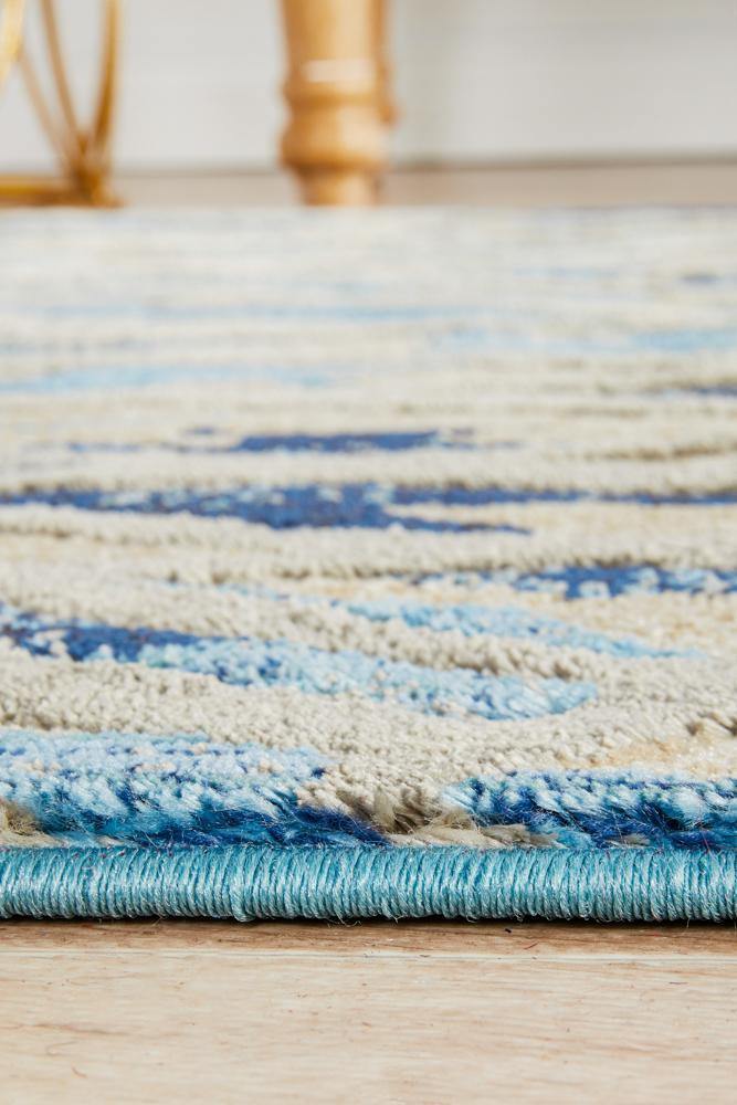 Dreamscape Ropes Modern Blue Runner Rug - Cozy Rugs Australia