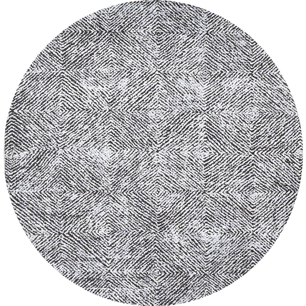 Contemporary Lauro in Grey : Round Rug