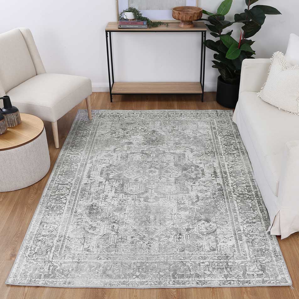 Distressed Vintage Chilaz Grey Rug