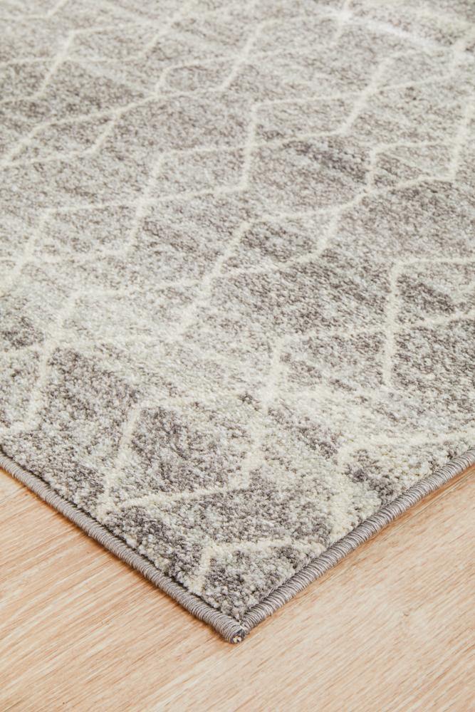 Evoke Remy Silver Transitional Runner Rug - Cozy Rugs Australia