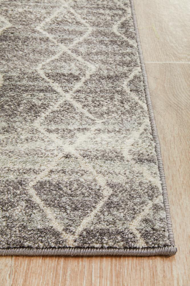Evoke Remy Silver Transitional Runner Rug - Cozy Rugs Australia