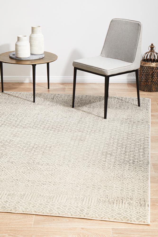 Evoke Diamond Grey Transitional Rug - Cozy Rugs Australia