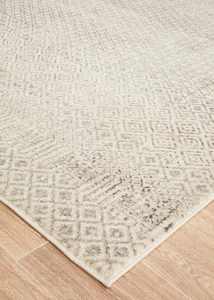 Evoke Diamond Grey Transitional Rug - Cozy Rugs Australia