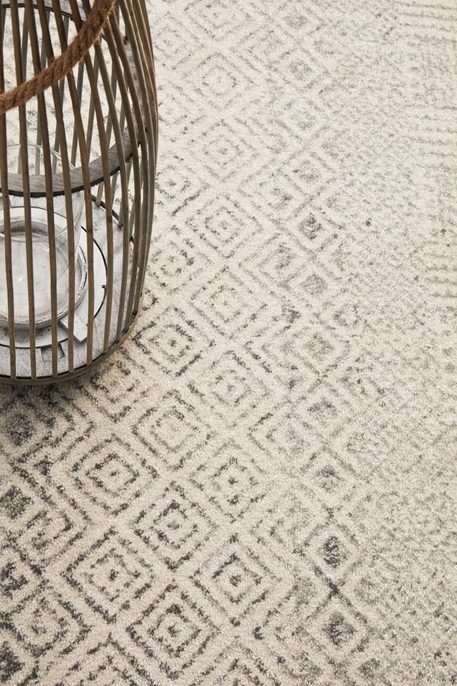 Evoke Diamond Grey Transitional Rug - Cozy Rugs Australia
