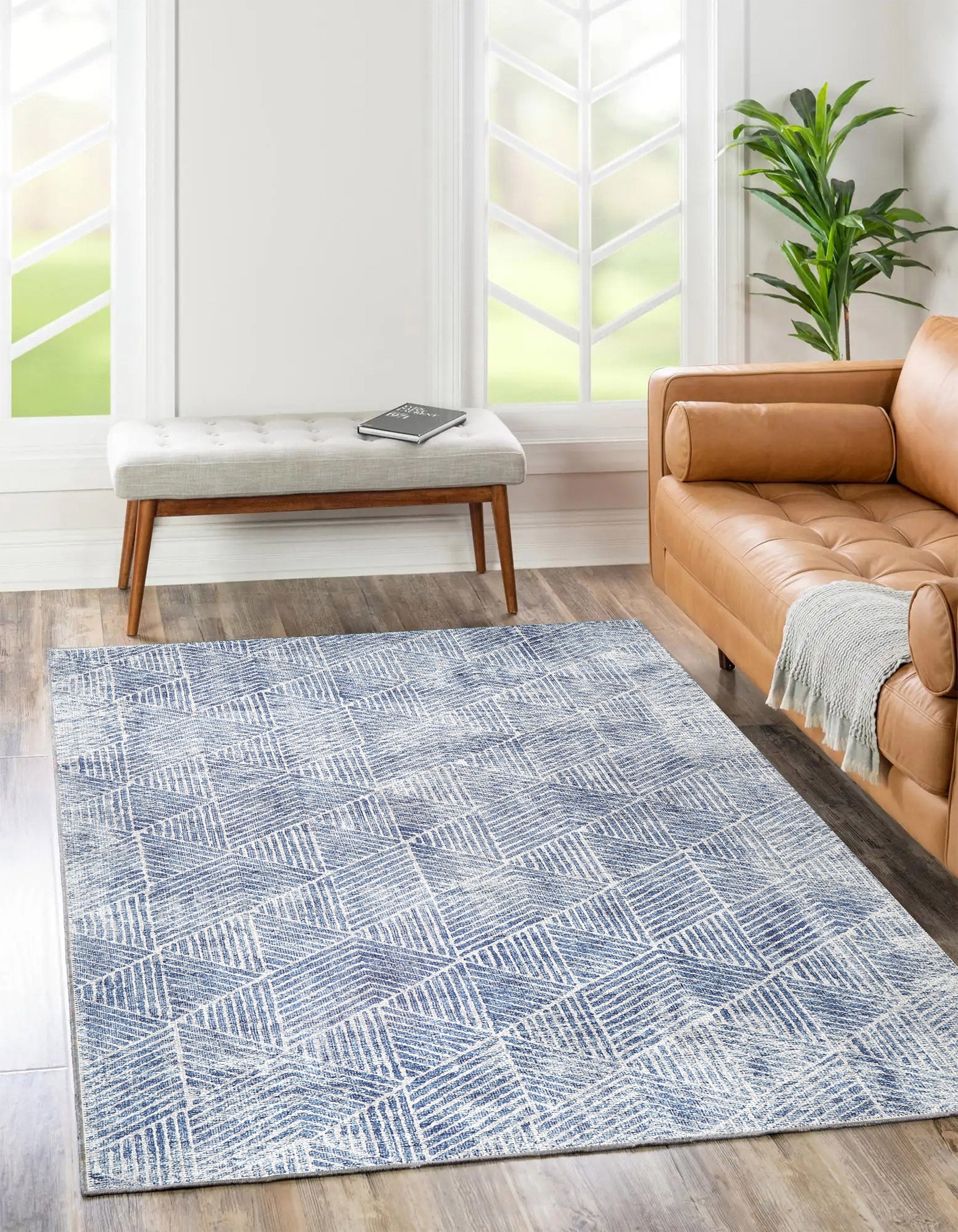 Greenport Denim Rug on floor