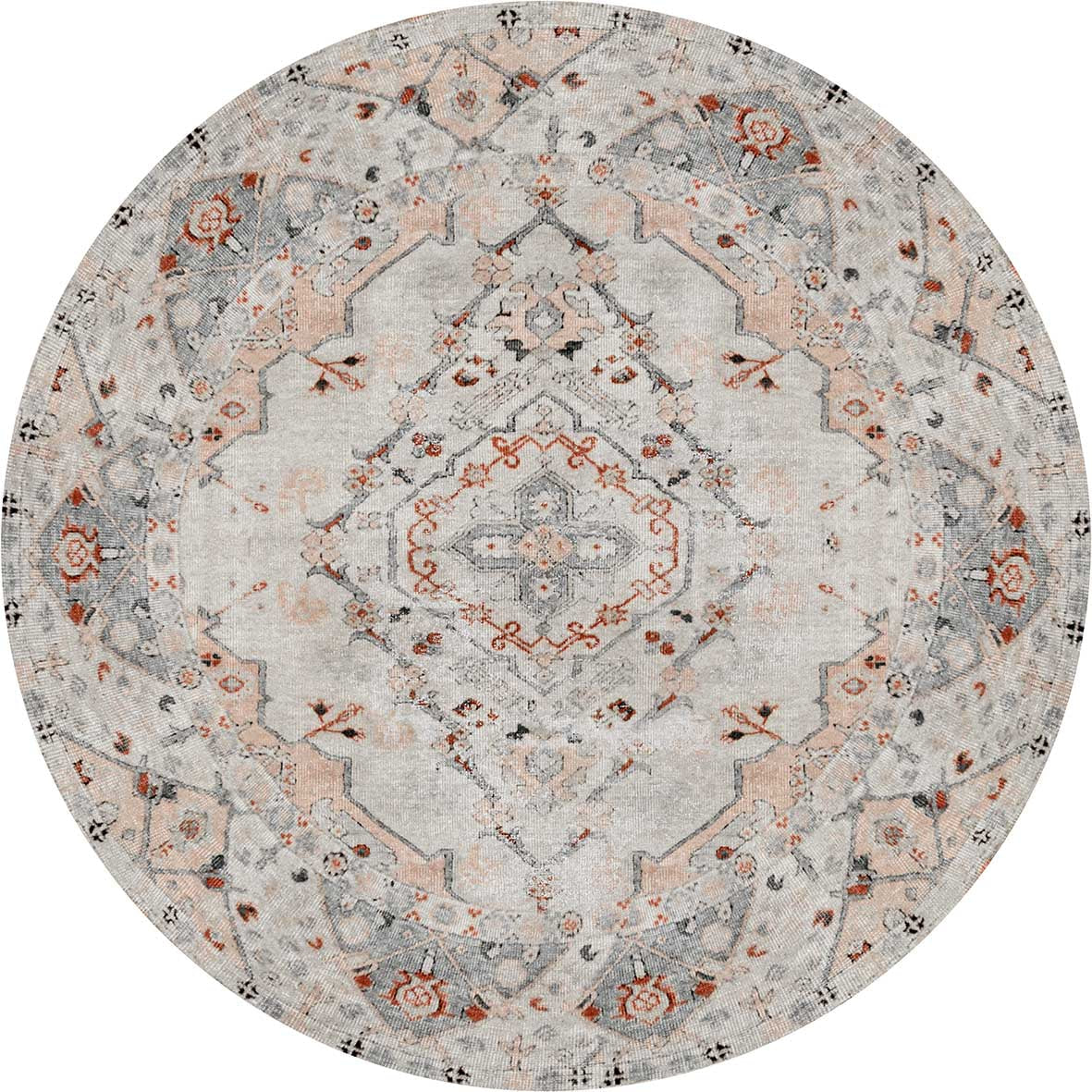 Sauville Modern Blush in Beige : Round Rug