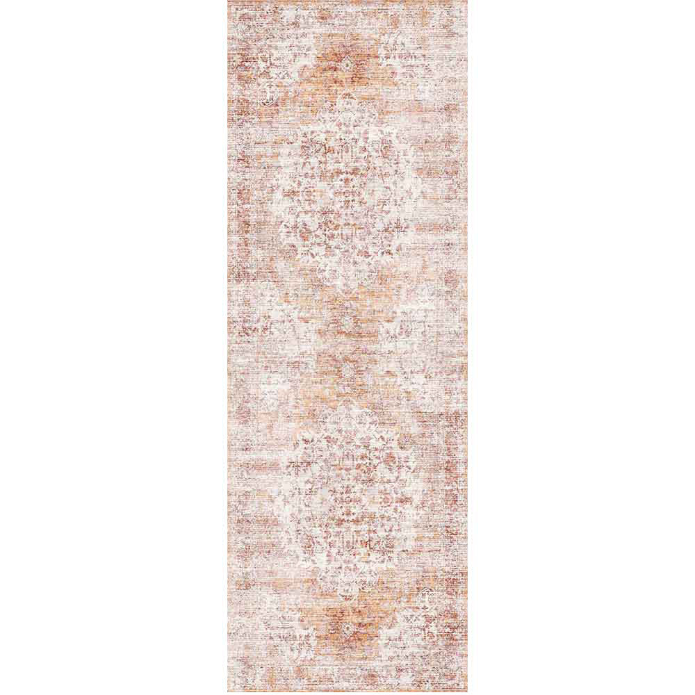 Senlis Sunset Mandarin Orange & Pink : Runner Rug